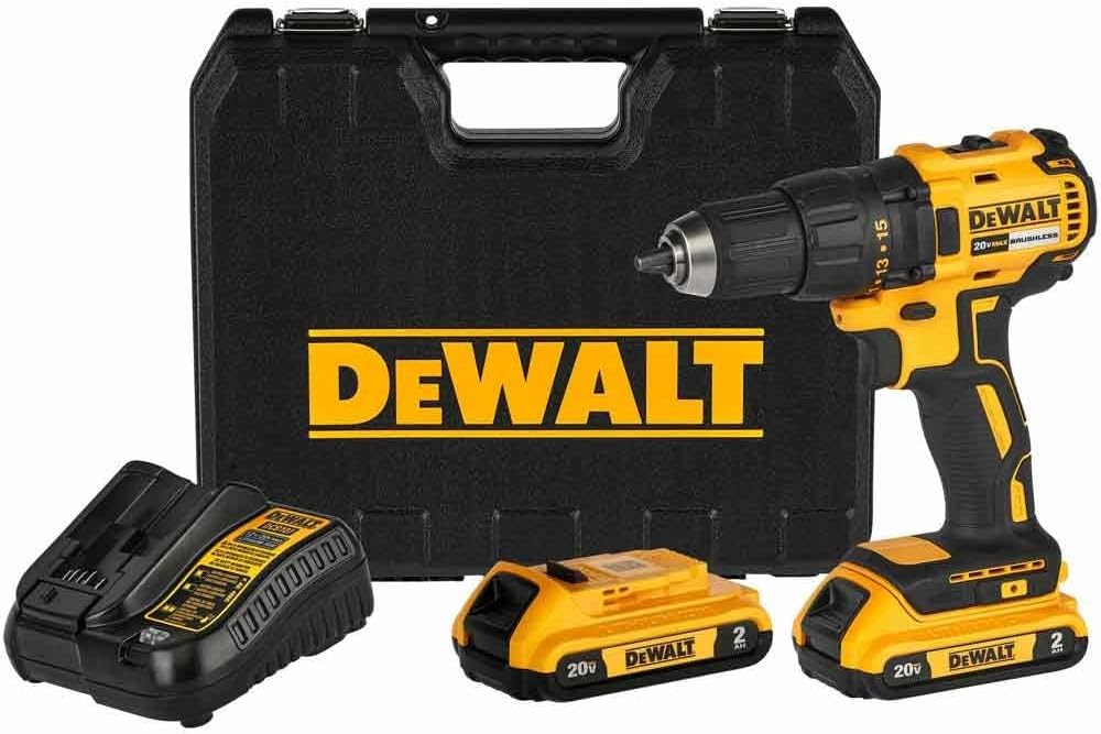 DEWALT Parafusadeira e Furaderia de 1/2 Pol. (13mm) Brushless Motor a Bateria 20V MAX* Ion-Litio com 2 Baterias 2.0Ah e Carregador Bivolt e Maleta