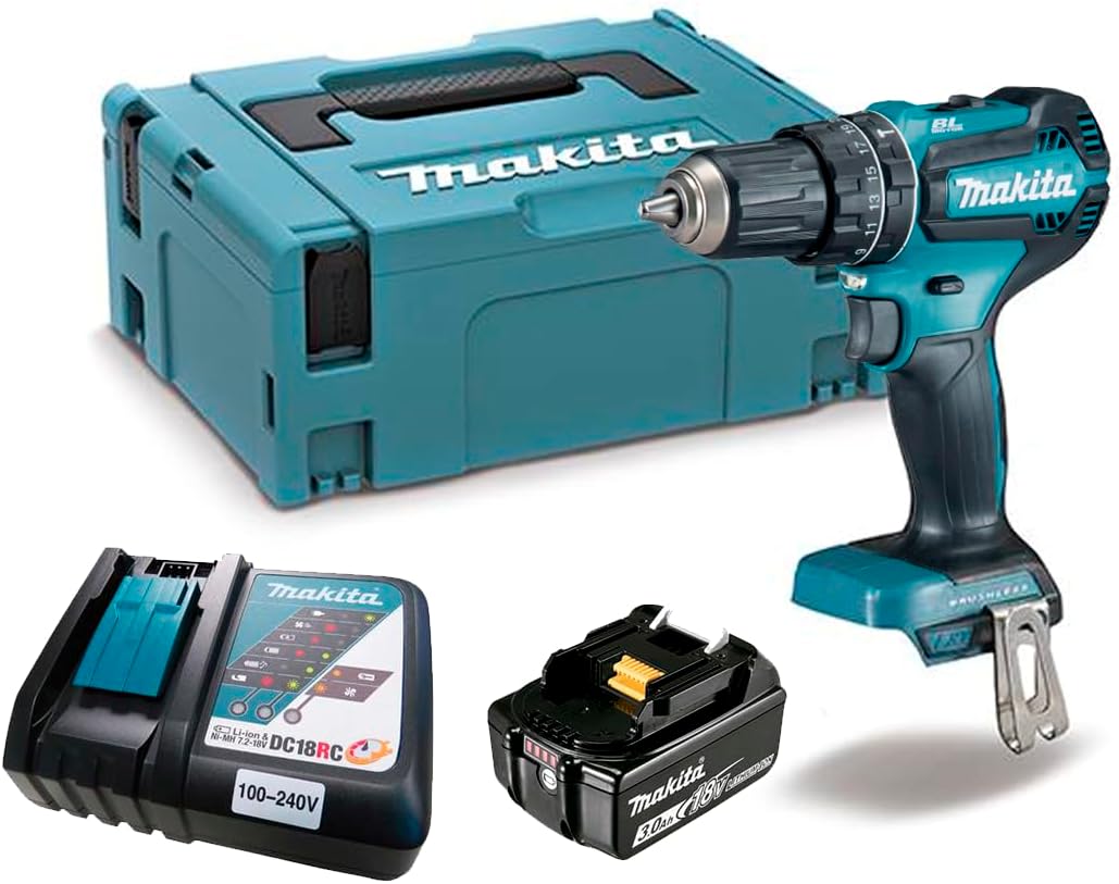 Parafusadeira e Furadeira de impacto Makita 18V Dhp485rf1j Maleta e 1 Bateria 3Ah Marca: Makita